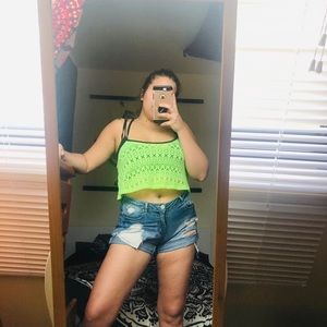 Neon green crop top
